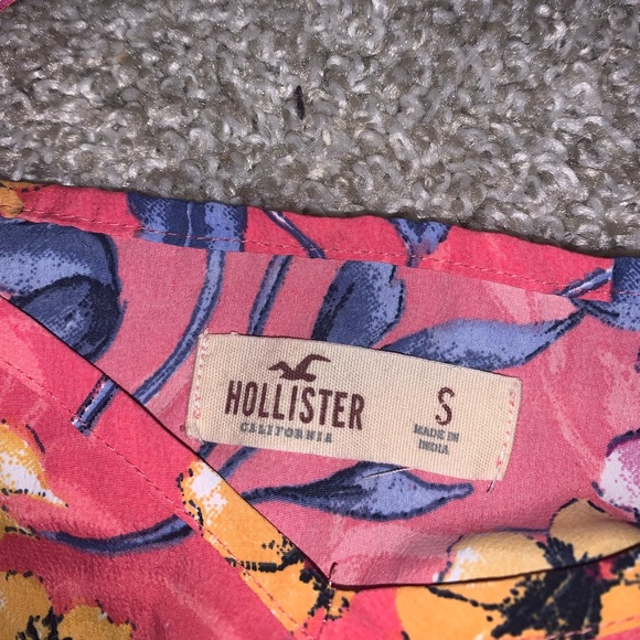 Hollister Pink Multicolor Floral Blouse size S - Picture 7 of 10